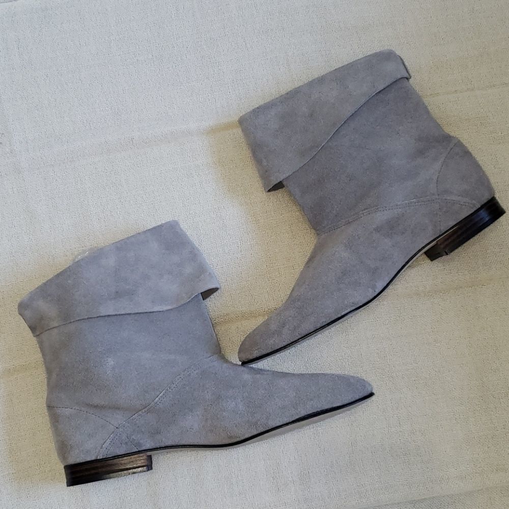 Pinwheels Grey Genuine Leather Suede Ankle Boots